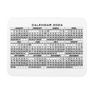 2024 Calendar Magnet White