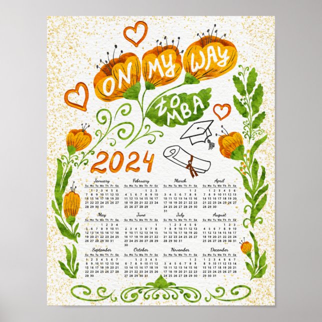 2024 Calendar MBA Student Motivational Poster (Front)