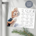 2024 Calendar Photo Overlay Newlywed Wedding Favou<br><div class="desc">2024 Calendar Photo Overlay Newlywed Wedding Favour Card. An idea for a wedding favour for christmas wedding couples, with this 2024 calendar gift for your guests personalised with your favourite photo! Simply swap in your photo with the sample image and personalise your thank you message along the bottom. Your photo...</div>