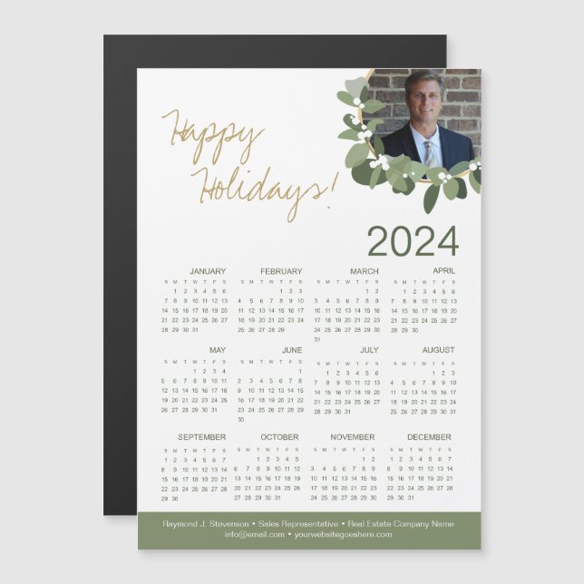 2024 Calendar Real Estate Photo Happy Holidays  (Front/Back)