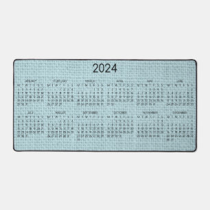 2024 Calendar Rustic Burlap Image Any Colour Desk Mat