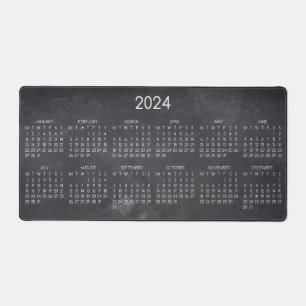 2024 Calendar Teacher Blank Chalkboard Design Desk Mat