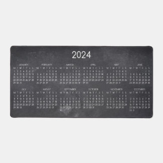 2024 Calendar Teacher Blank Chalkboard Design Desk Mat