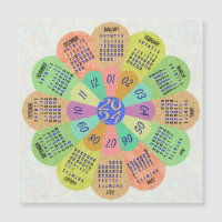 2024 Calendar Unique Boho Retro Flower Magnet