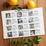 2024 Calendar with a Picture for Each Month White Tea Towel<br><div class="desc">A 2024 basic calendar with a photo for each month. A fun design that includes 12 photos and a calendar for the entire year. The background is white and the calendar is black. The photos are square shaped.</div>