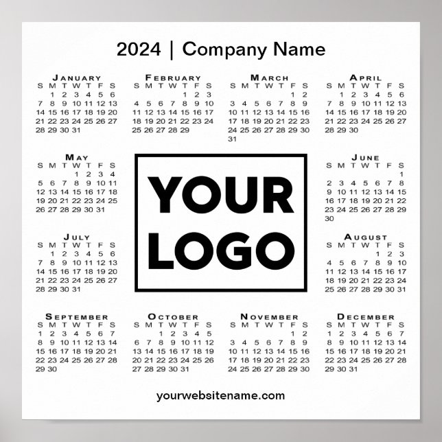 2024 Calendar with Company Logo and Name Poster (Front)