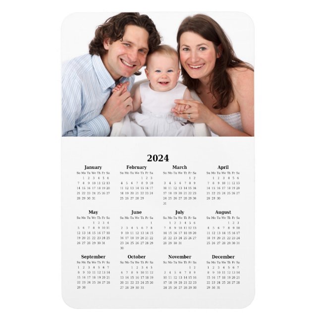 2024 Calendar with Custom Photo Magnet (Vertical)