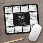 2024 Calendar with logo, Contact Information Black Mouse Mat<br><div class="desc">Add a logo with a 2024 calendar and room to add a few lines of text. A fun item for the New Year to use as a company giveaway. You can change colors in the advanced design area.</div>