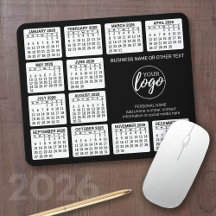 2024 Calendar with logo, Contact Information Black