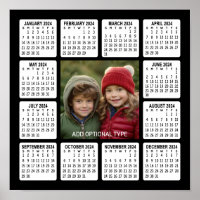 2024 Calendar with Square Photo in the Centre
