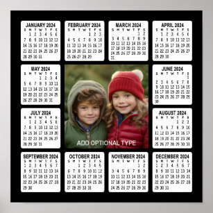 2024 Calendar with Square Photo in the Centre Poster