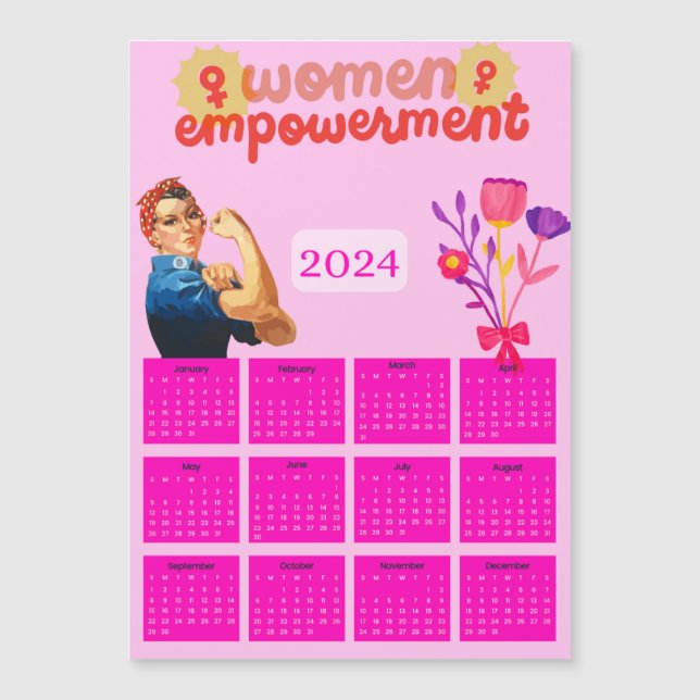 2024 Calendar - Women Empowerment Magnetic Card (Front)