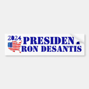2024 Campaign for President Ron DeSantis USA Flag  Bumper Sticker