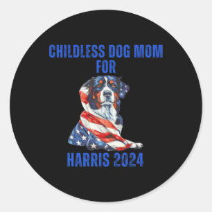2024 Childless Dog Mum For Harris 2024 Classic Round Sticker