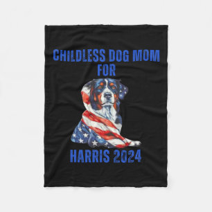 2024 Childless Dog Mum For Harris 2024 Fleece Blanket
