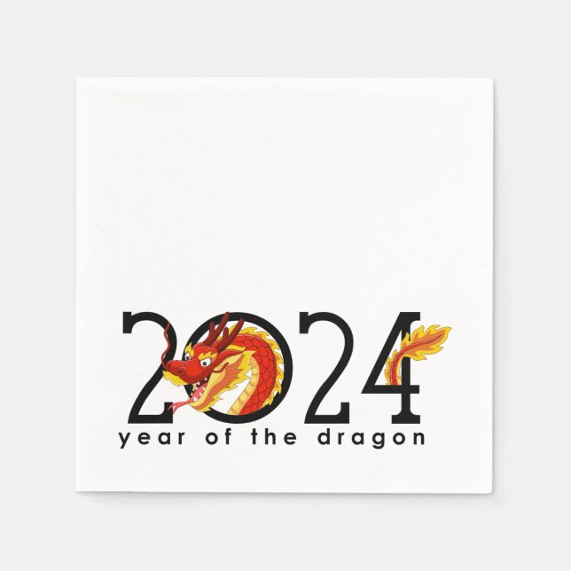 2024 Chinese New Year Cartoon Dragon Napkins (Front)