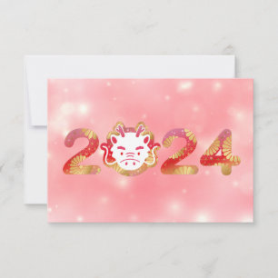 2024, Chinese New Year, Dragon  Invitation