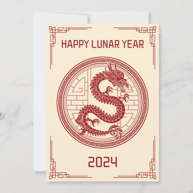 2024 Chinese new year, year of dragon Holiday Card (Front)