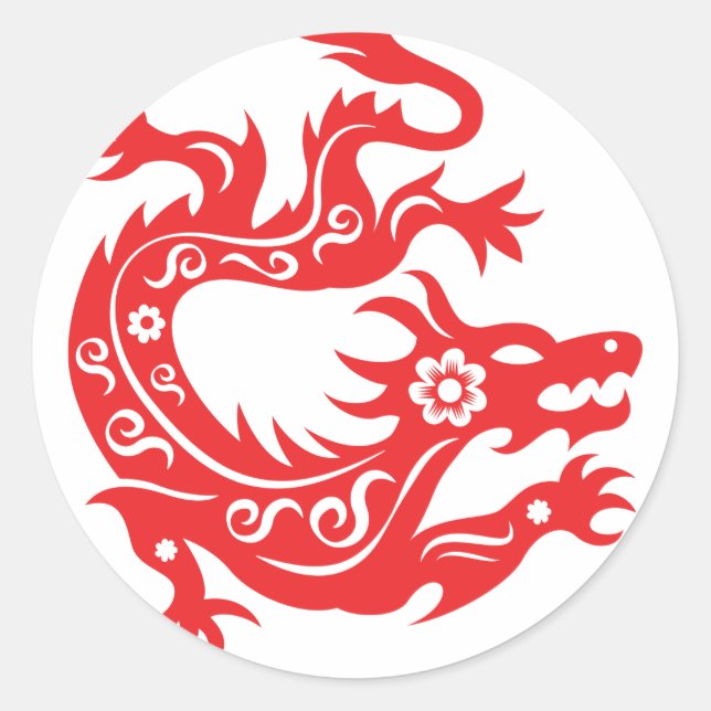 2024 Chinese New Year Year of the Dragon Classic Round Sticker (Front)