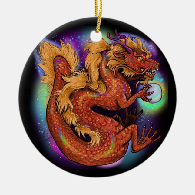 2024 Chinese Zodiac Year of the Dragon Ceramic Tree Decoration (Front)
