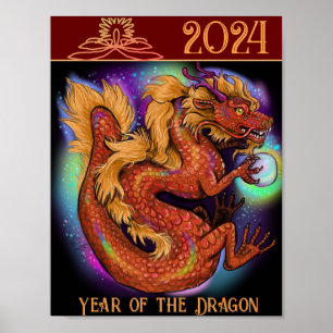 2024 Chinese Zodiac Year of the Dragon Poster