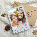 2024 CHRISTMAS PHOTO stylish script red joyful Holiday Card<br><div class="desc">by kat massard >>> www.simplysweetPAPERIE.com <<< A simple design featuring the quote JOYFUL in handlettered, script font. Maximum area to display your beautiful family too! TIPS 1. To resize / reposition the photo hit the "customise it" button. 2. You can also change the fonts, move and add more text! NEED...</div>