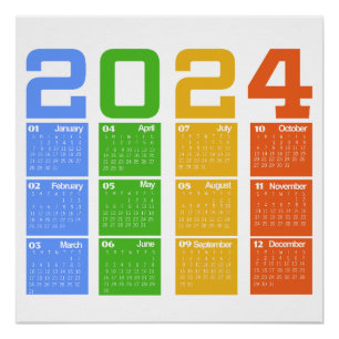 2024 Colorful Calendar Poster