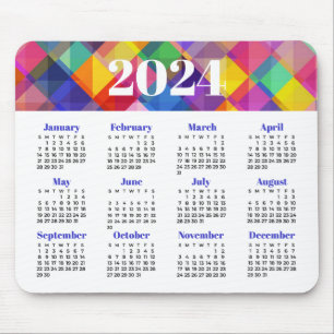 2024 Colourful Calendar Mouse Mat