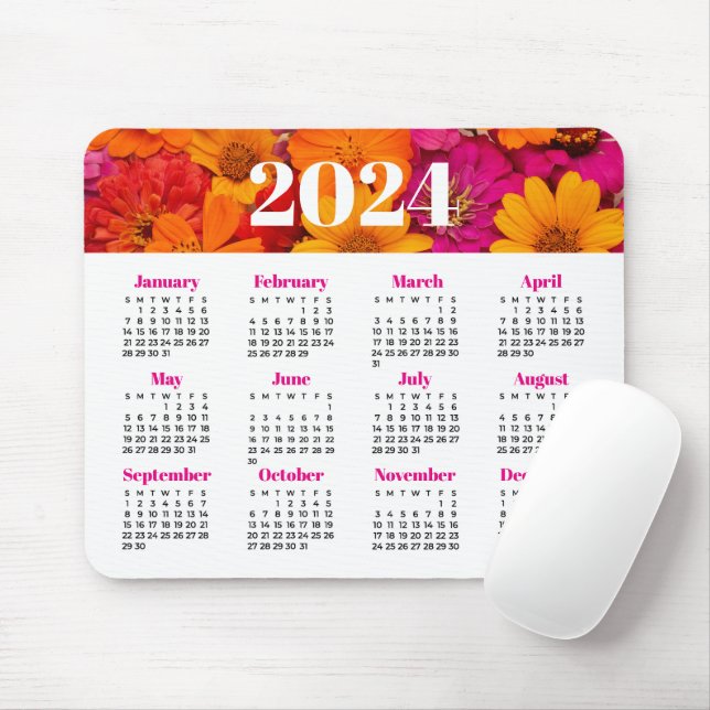 2024 Colourful Daisies Mouse Mat (With Mouse)