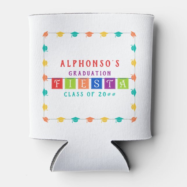 2024 Colourful Mexican Fiesta Graduation Party Can Cooler (Front)