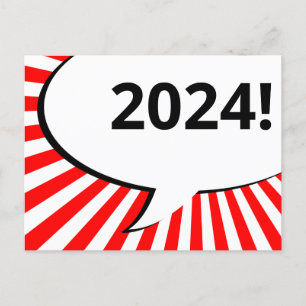 2024 comic bubble postcard