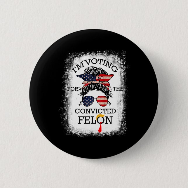 2024 Convicted Felon16  6 Cm Round Badge (Front)