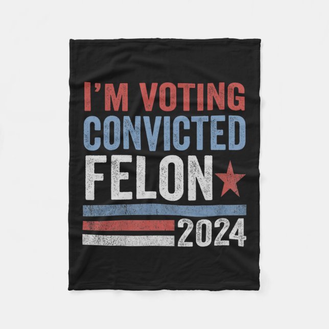 2024 Convicted Felon30  Fleece Blanket (Front)