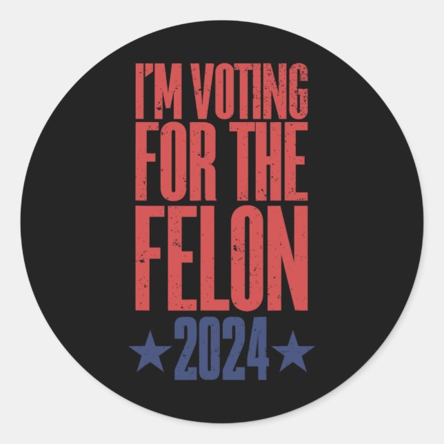 2024 Convicted Felon9  Classic Round Sticker (Front)