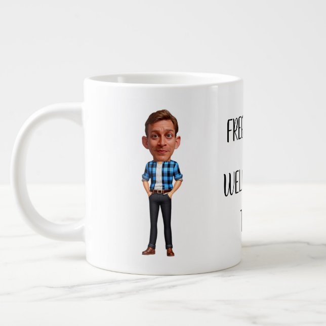 2024 Corporate New Faces Custom Caricatures Large Coffee Mug (Left)