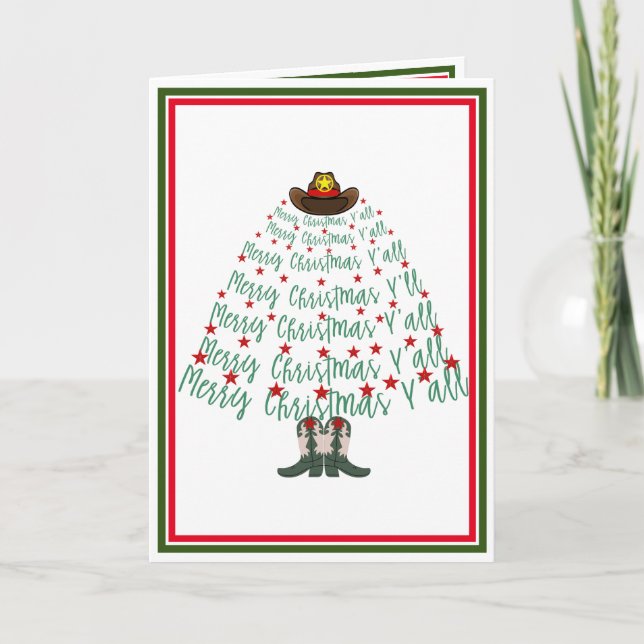2024 Cowboy Christmas Tree  Card (Front)