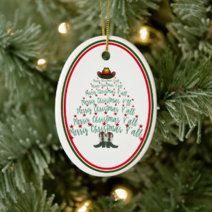 2024 Cowboy Christmas Tree guest Ceramic Tree Decoration