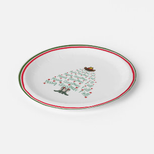 2024 Cowboy Christmas Tree guest Paper Plate