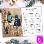2024 Custom Photo & Family Name 12 Month Calendar<br><div class="desc">2024 Yearly Calendar Photo Magnet Cards - Send New Year Greetings or include in your Christmas cards, these 5x7 photo calendar cards are perfect as Christmas and New Year cards to family and friends. Perfect to highlight or circle special family dates, anniversaries, birthdays, and reunions. Personalise these full year photo...</div>