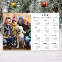 2024 Custom Photo & Family Name 12 Month Calendar