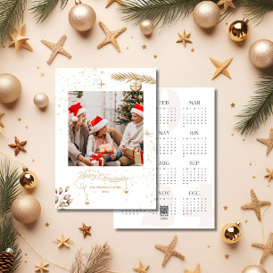 2024 Cute Minimalist Christmas Photo Calendar Holiday Card