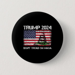 2024 Don't Tread On Maga American Us Flag Snake 6 Cm Round Badge