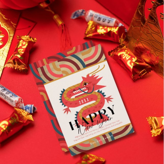 2024 Dragon Gold Chinese New Year Holiday Card (Creator Uploaded)