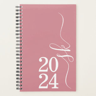 2024 Dusty Pink Monogram Personal Weekly Planner