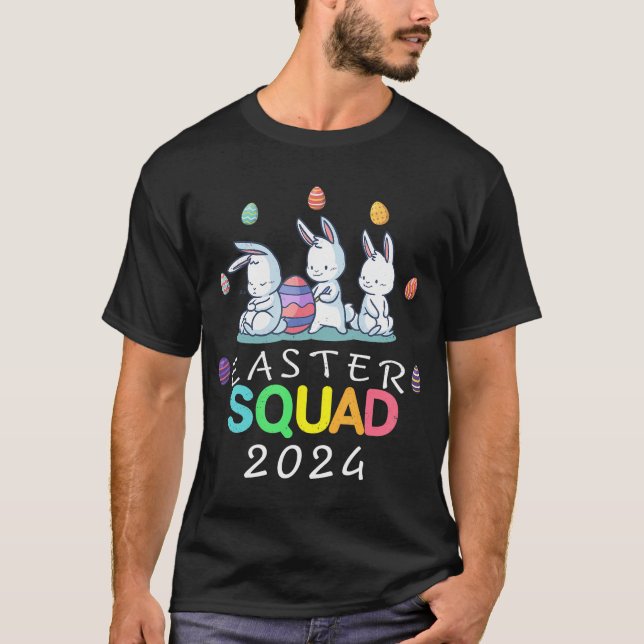 2024 Easter Squad Family Matching Bunny Egg Hunt G T-Shirt (Front)