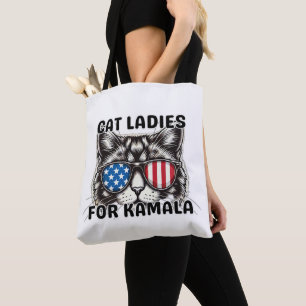 2024 election Cat Ladies for Kamala funny politics Tote Bag