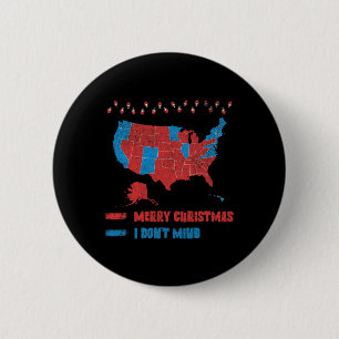 2024 Election Map Merry Christmas Red Voters Trump 6 Cm Round Badge