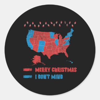 2024 Election Map Merry Christmas Red Voters Trump Classic Round Sticker