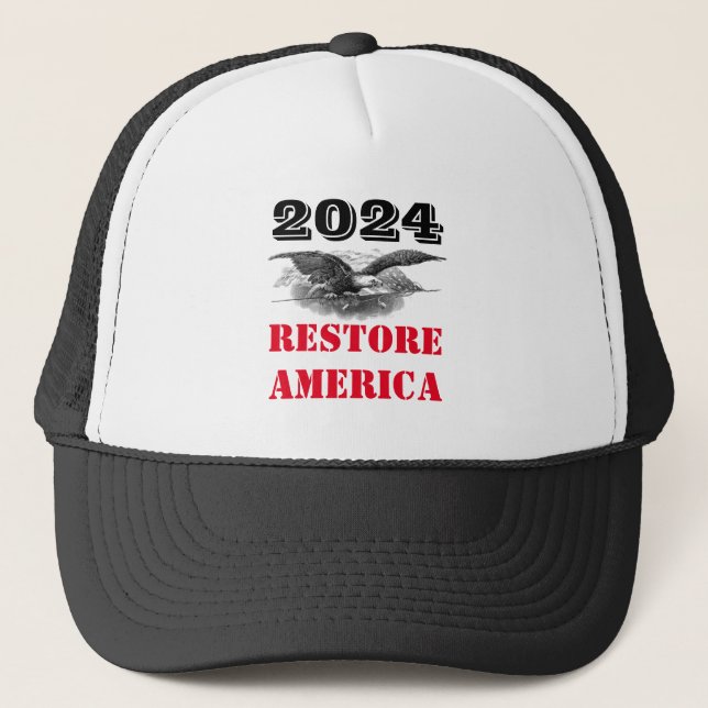 2024 Election Restore America Trucker Hat (Front)