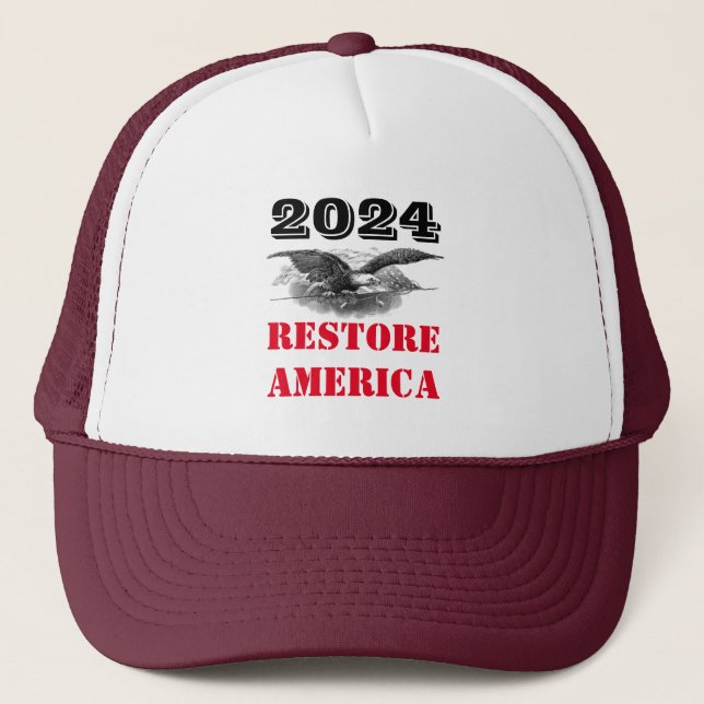 2024 Election Restore America Trucker Hat (Front)